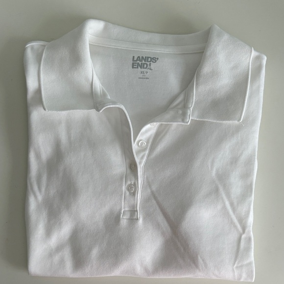 Lands' End Classic White Polo Shirt Size Petite XS - Picture 2 of 10